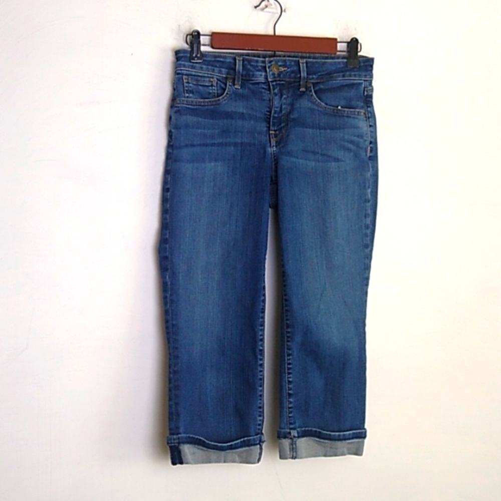 NYDJ Marilyn Straight Cuffed Hem Cropped Capris size 2